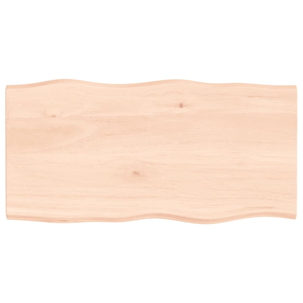vidaXL Tabletop 100x50x2 cm Solid Oak Untreated Live Edge