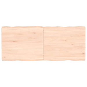 Massivholz Tischplatte Eiche 120x50 cm Baumkante