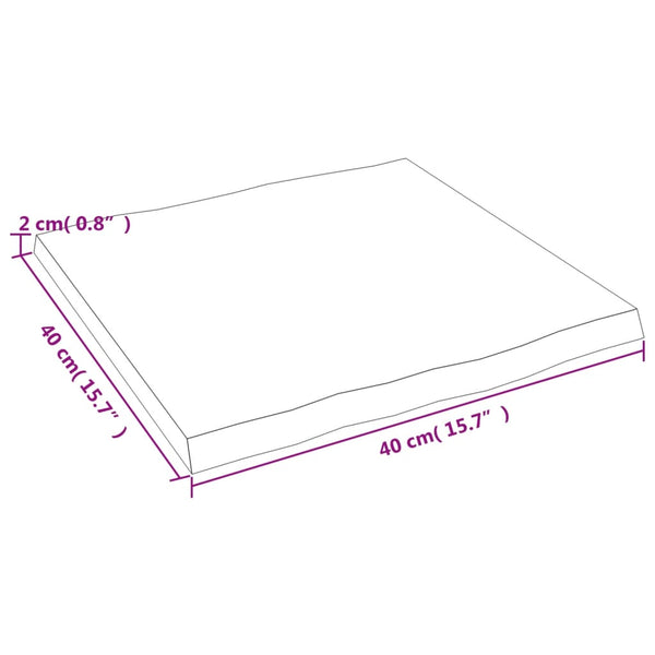 Eiche Tischplatte 40x40 cm Baumkante