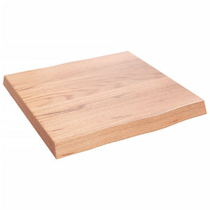 Massivholz Tischplatte Eiche 40x40 cm Baumkante