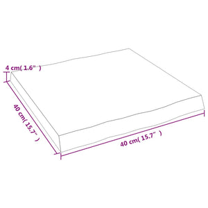 Massivholz Tischplatte Eiche 40x40 cm Baumkante