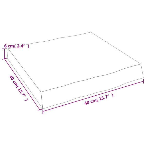 Massivholz Tischplatte 40x40 cm Baumkante