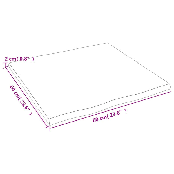 Eiche Tischplatte 60x60 cm Baumkante