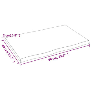 Eiche Tischplatte 60x40 cm Baumkante