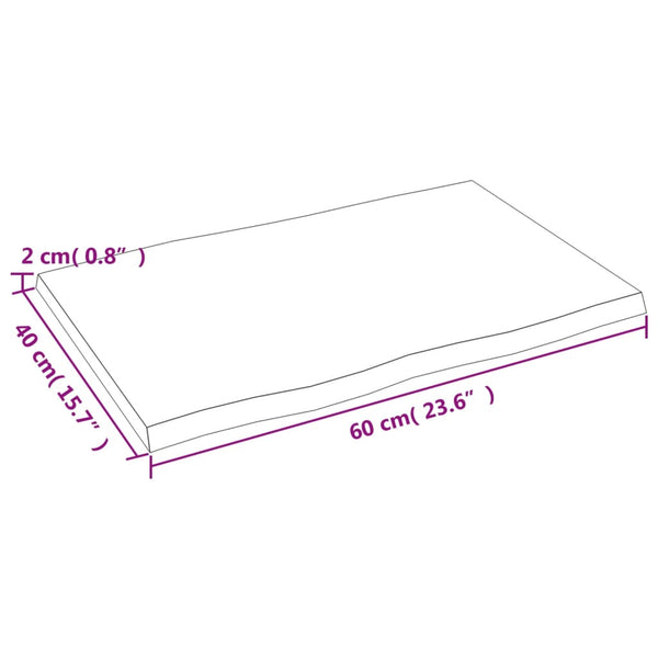 Eiche Tischplatte 60x40 cm Baumkante