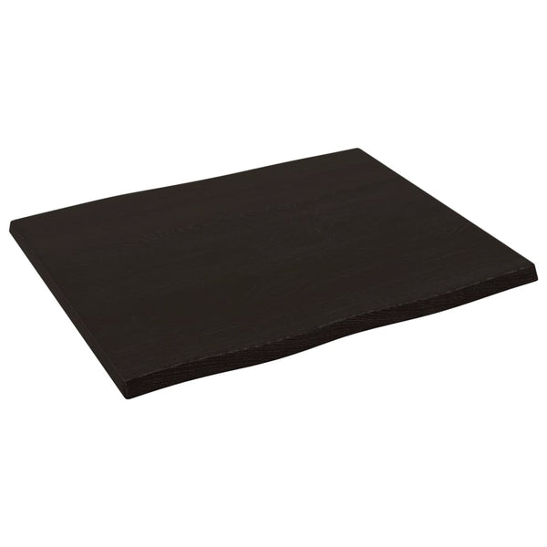 Eichen Tischplatte 60x50 cm Massivholz Baumkante