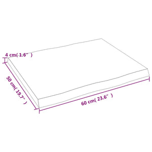 Massivholz Tischplatte 60x50 cm Baumkante