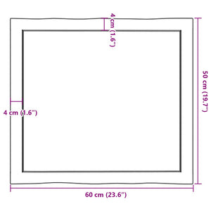 Massivholz Tischplatte 60x50 cm Baumkante
