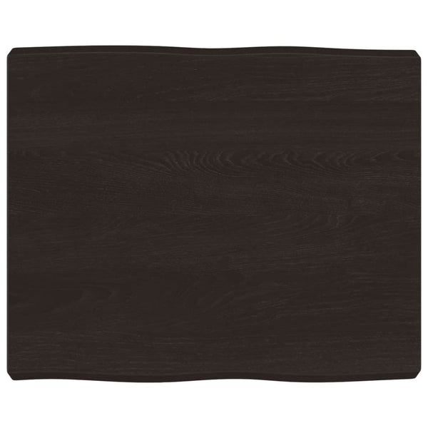 Massivholz Tischplatte Eiche Baumkante 60x50 cm