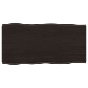 Massivholz Tischplatte 80x40 cm Baumkante