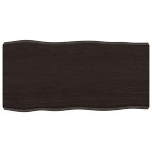 Massivholz Tischplatte 80x40 cm Baumkante