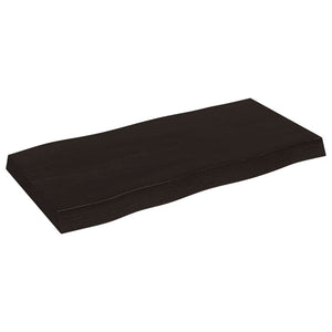 Massivholz Tischplatte 80x40 cm Baumkante