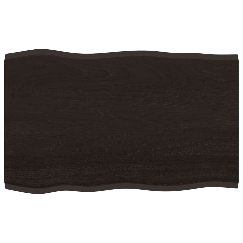 vidaXL Table Top 80x50x2 cm Solid Oak Wood Treated Live Edge