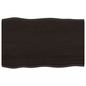 Eichen Tischplatte 80x50 cm Massivholz Baumkante