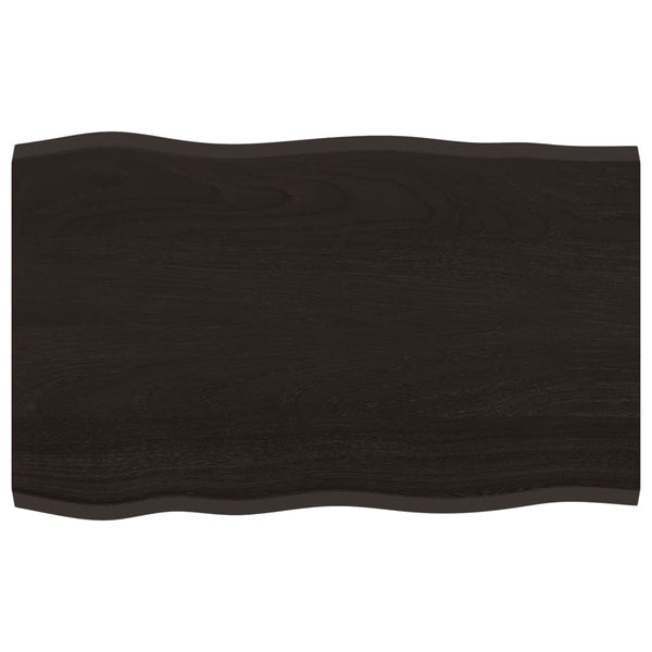 Eichen Tischplatte 80x50 cm Massivholz Baumkante