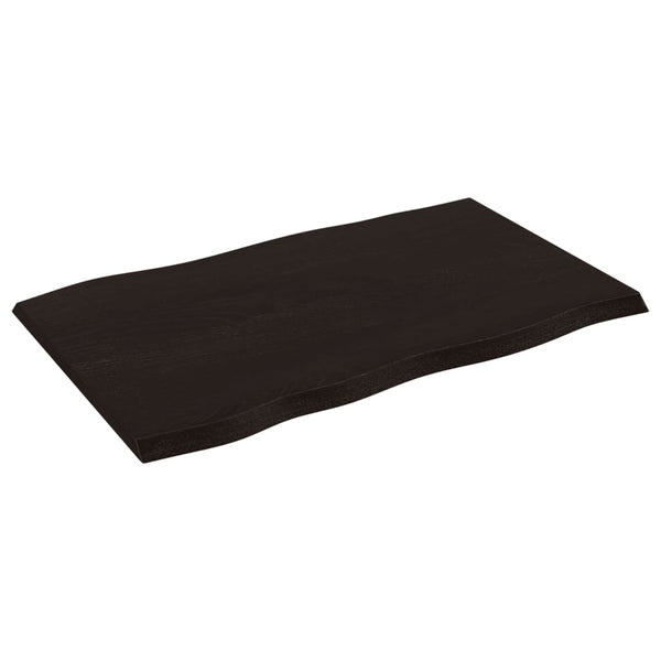 Eichen Tischplatte 80x50 cm Massivholz Baumkante