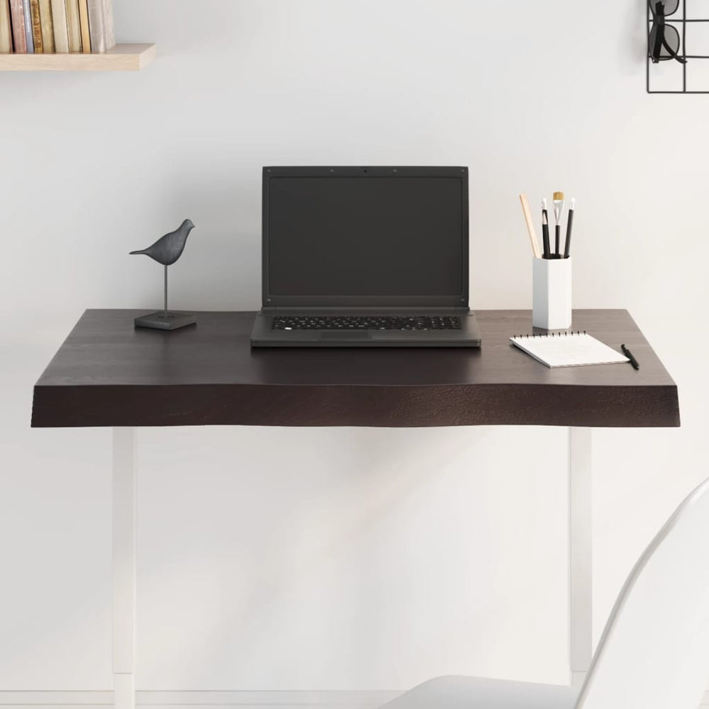 vidaXL Table Top 80x50x2 cm Solid Oak Wood Treated Live Edge
