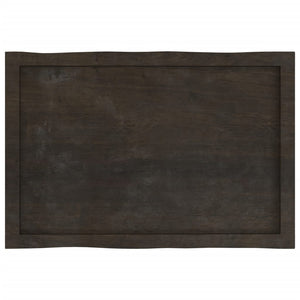 Massivholz Tischplatte 80x50cm Baumkante