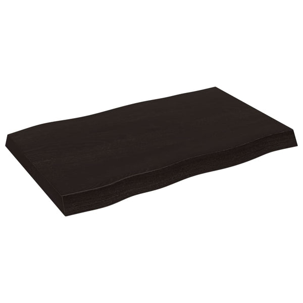 Massivholz Tischplatte 80x50 cm Baumkante