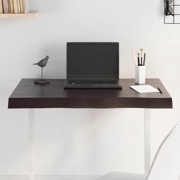 Massivholz Tischplatte 80x50 cm Baumkante