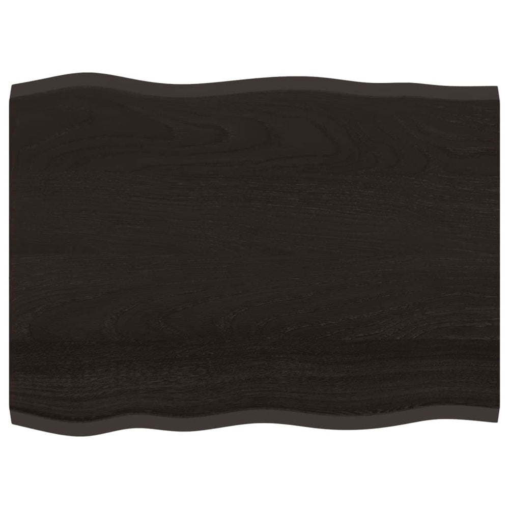 vidaXL Table Top 80x60x2 cm Solid Oak Wood Treated Live Edge