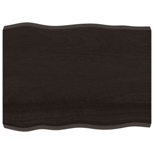 Massivholz Tischplatte Eiche 80x60 cm Baumkante