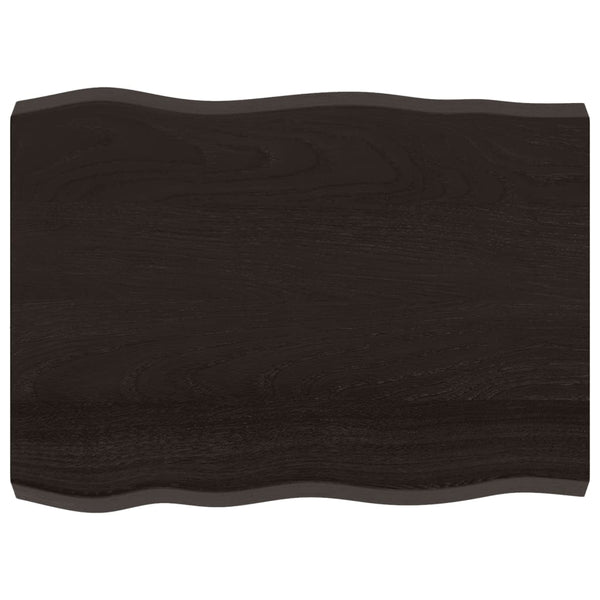 Massivholz Tischplatte Eiche 80x60 cm Baumkante
