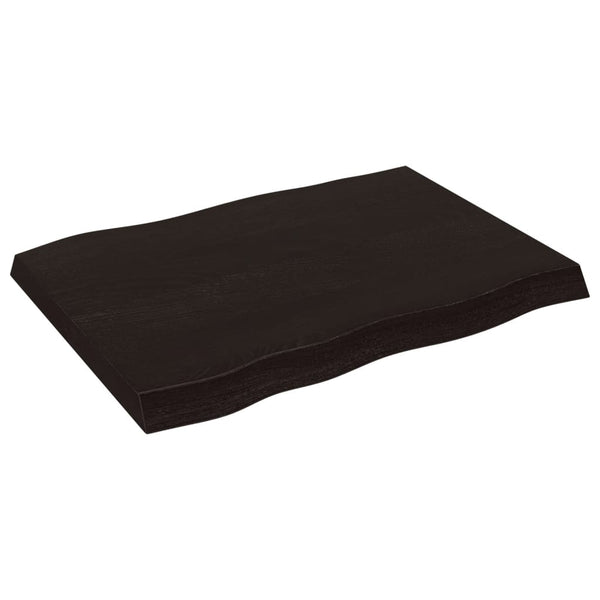 Massivholz Tischplatte Eiche 80x60 cm Baumkante