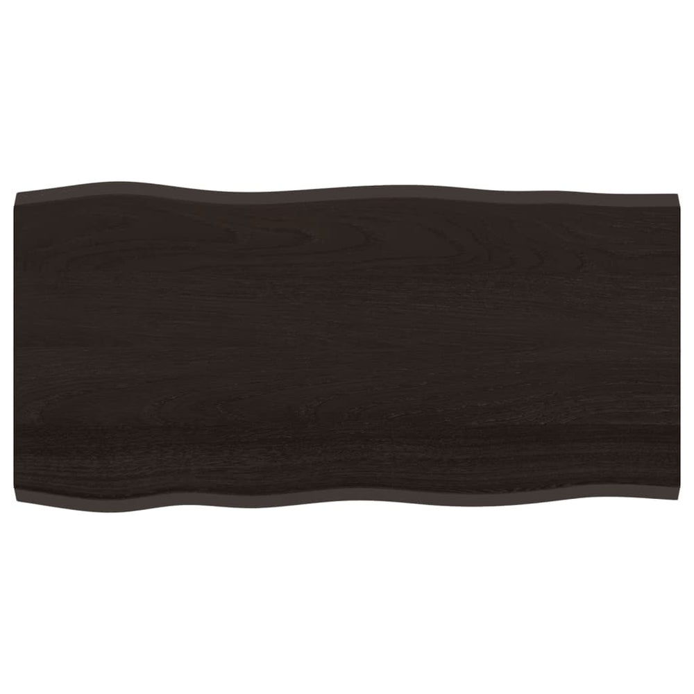 vidaXL Table Top 100x50x2 cm Solid Oak Treated Live Edge