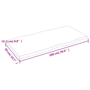 Eiche Tischplatte 100x50 cm Baumkante