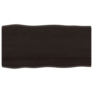 Massivholz Tischplatte 100x50 cm Baumkante