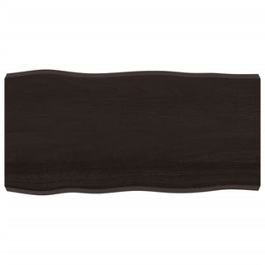 Massivholz Tischplatte Eiche 100x50 cm Baumkante
