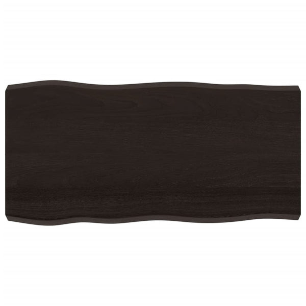Massivholz Tischplatte Eiche 100x50 cm Baumkante