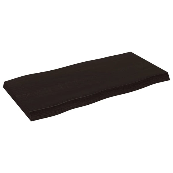 Massivholz Tischplatte Eiche 100x50 cm Baumkante