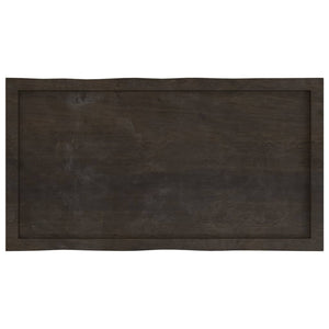 Massivholz Tischplatte Eiche 100x50 cm Baumkante