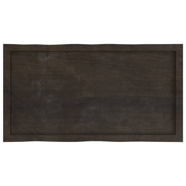 Massivholz Tischplatte Eiche 100x50 cm Baumkante