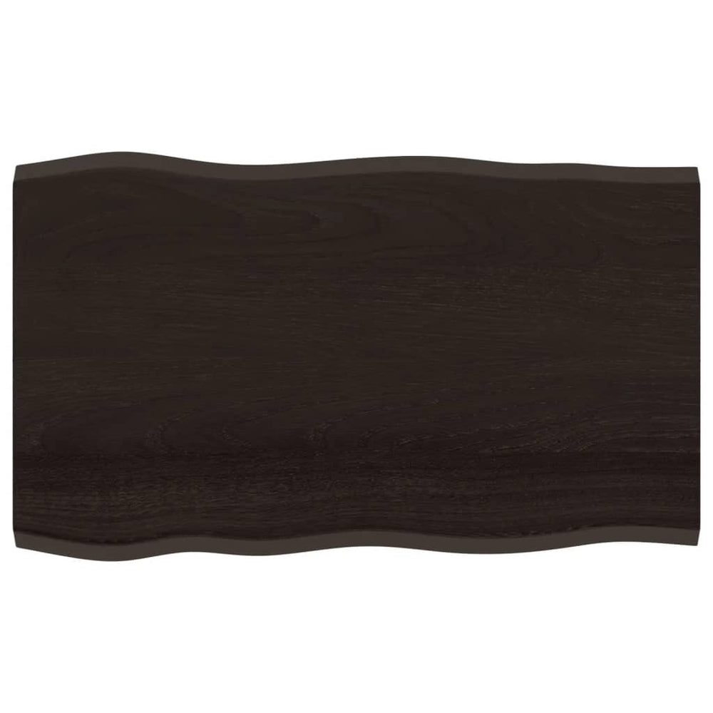 vidaXL Table Top 100x60x2 cm Solid Oak Treated Live Edge
