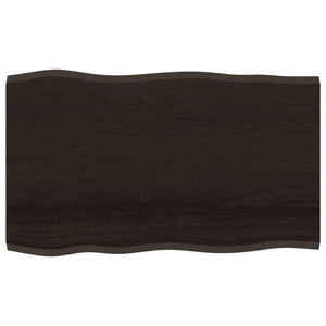 Eichen Tischplatte Massivholz 100x60 cm Baumkante