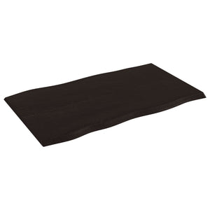 Eichen Tischplatte Massivholz 100x60 cm Baumkante