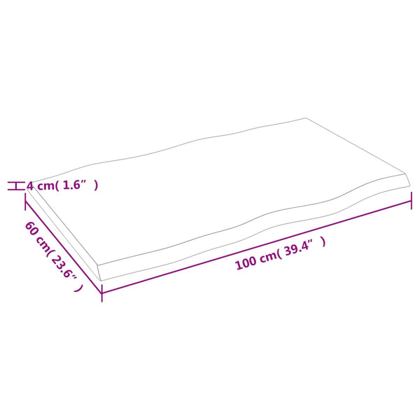 Massivholz Tischplatte 100x60 Baumkante