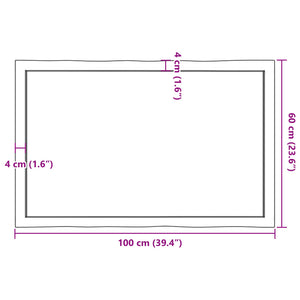 Massivholz Tischplatte 100x60 Baumkante