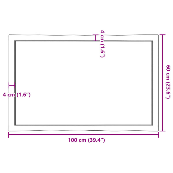 Massivholz Tischplatte 100x60 Baumkante