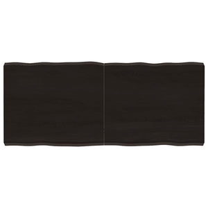 Massivholz Tischplatte 140x60 cm mit Baumkante