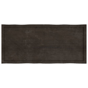 Massivholz Tischplatte 140x60 cm mit Baumkante
