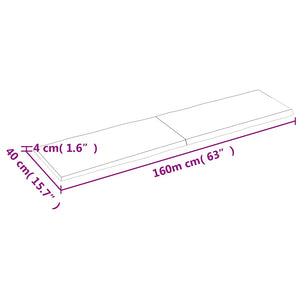 Massivholz Tischplatte 160x40 cm Baumkante
