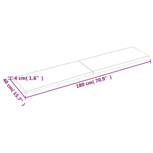 Massivholz Tischplatte Baumkante 180x40 cm