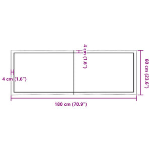 Massivholz Tischplatte 180x60 cm Baumkante