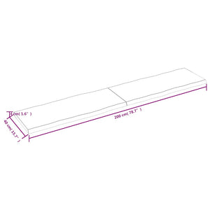 Massivholz Tischplatte 200x40 cm Baumkante