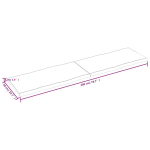 Massivholz Tischplatte 200x50 cm Baumkante