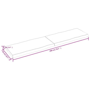 Massivholz Tischplatte 200x50 cm Baumkante